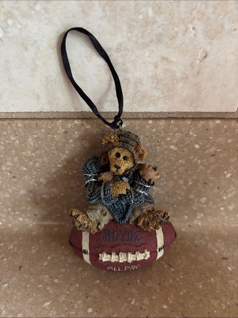 Boyds Bear Football Ornament in Tan and Brown